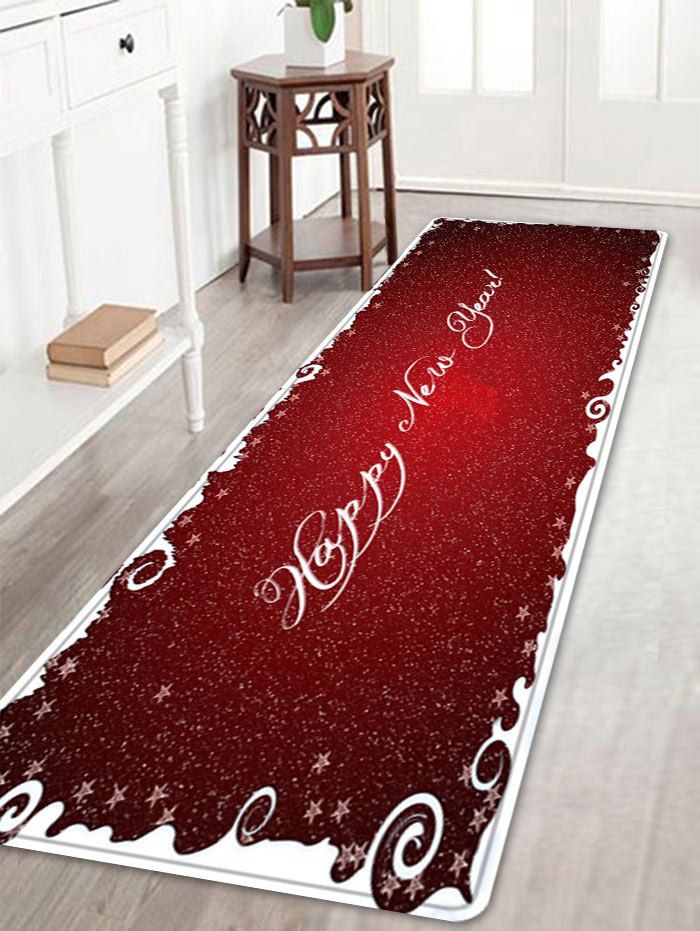 

Happy New Year Pattern Indoor Outdoor Area Rug, Deep red