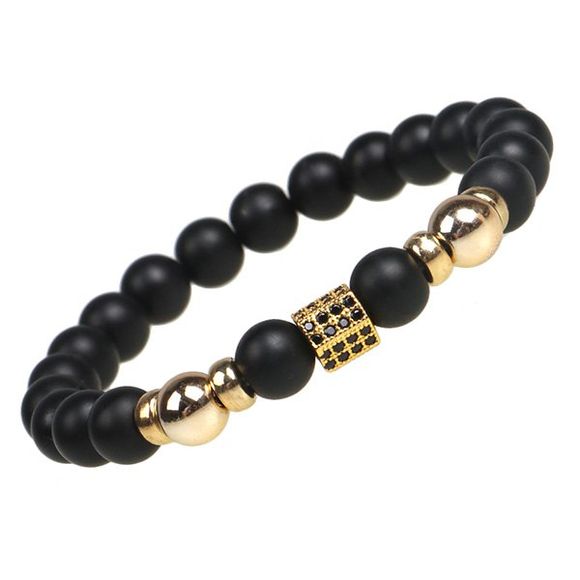 Bracelet Vintage avec Perle à Deux Tons - d'or 