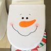 1 Pièce Housse pour Abattant de Toilette avec Bonhomme de Neige de Noël - Blanc 34*40CM