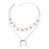 Collier Tribal Moon Disc Layered - Argent 