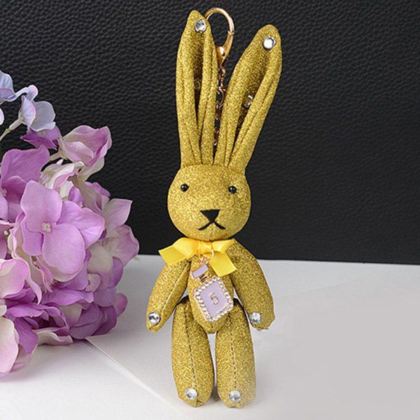 

Rhinestone Rabbit Cute Keychain, Yellow