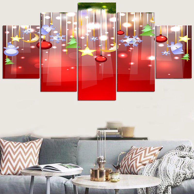 

Christmas Hanging Decorations Printed Wall Stickers, Red