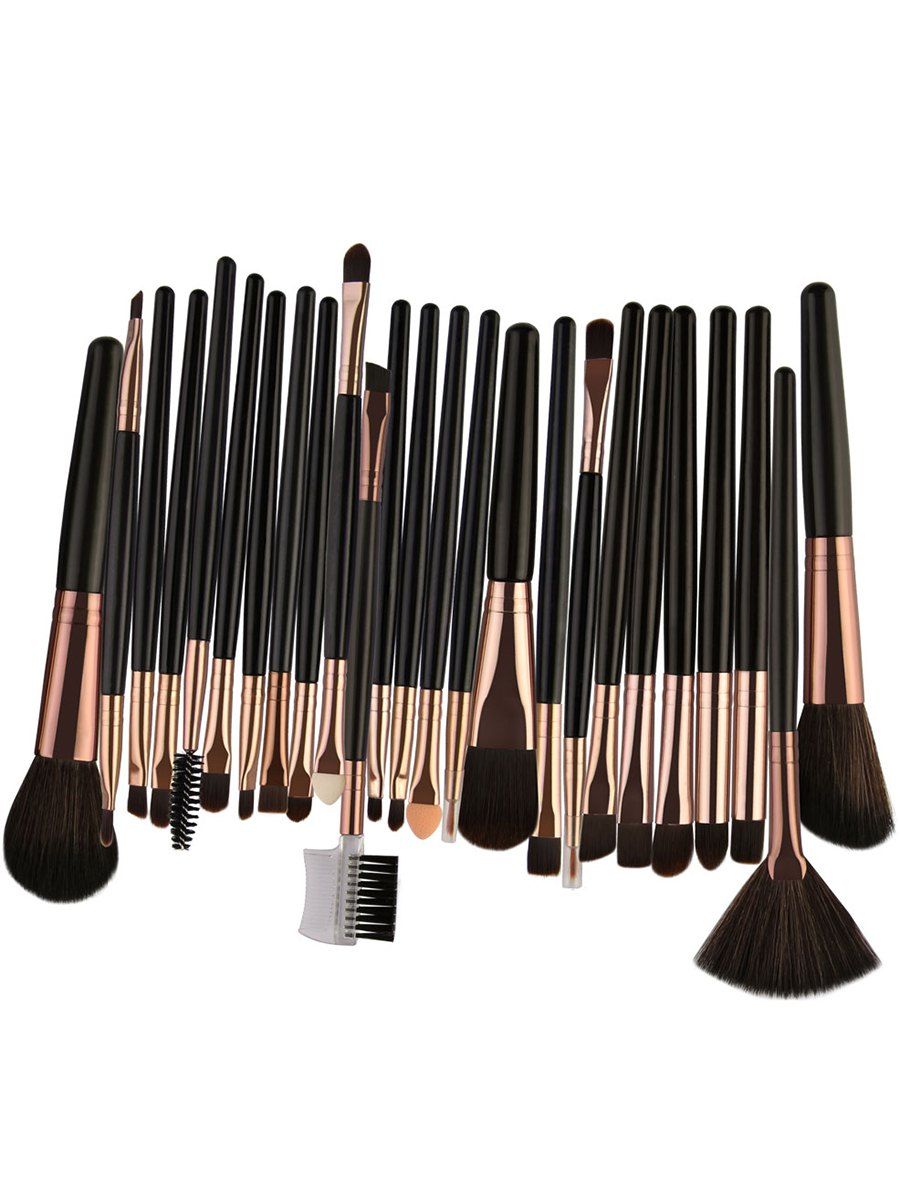 

25Pcs Professional Fiber Makeup Brushes Collection, Black