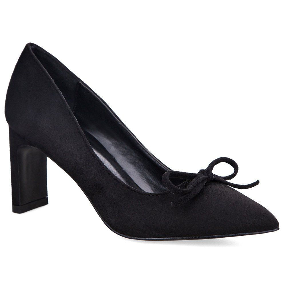

Pointed Toe Bow Pumps, Black