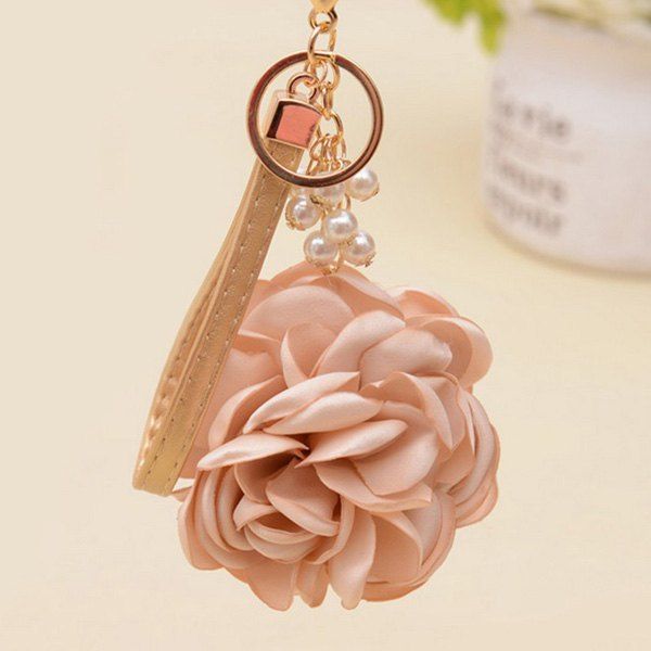 

Faux Pearl Flower Vintage Keychain, Khaki