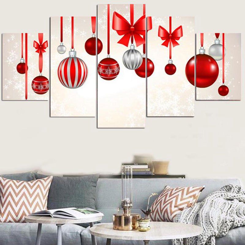

Christmas Hanging Baubles Pattern Split Wall Stickers, Colorful