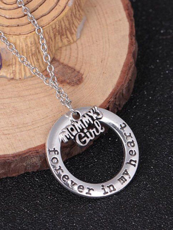 Circle Engraved Forever in Heart Family Necklace