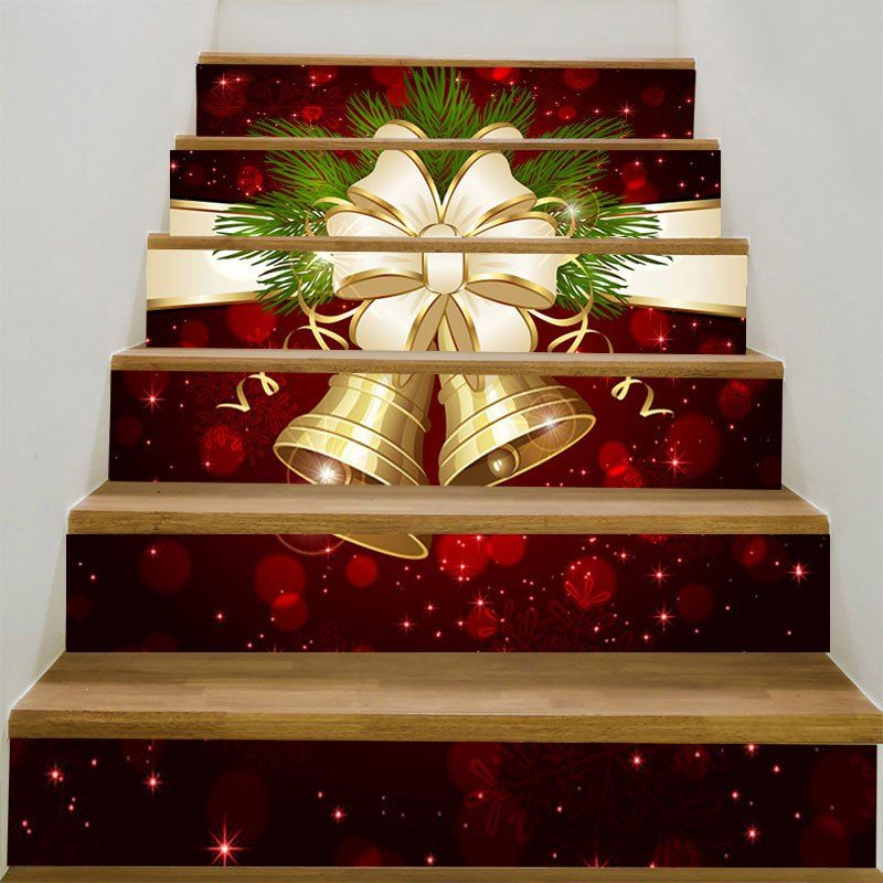 

Christmas Bells Bowknot Pattern Stair Stickers, Colorful
