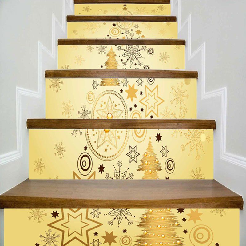 

Christmas Snowflake Print Decorative DIY Stair Stickers, Yellow