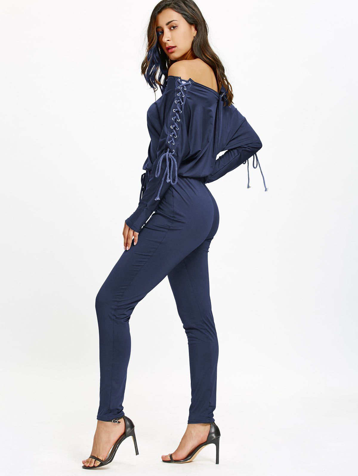 2018 the shoulder lace up high waist jumpsuit 2018 the shoulder lace up high waist jumpsuit