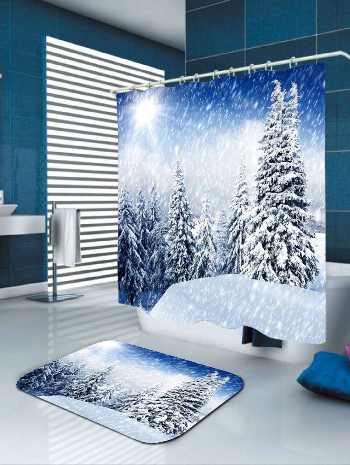 DressLily.com: Photo Gallery - Forest Snowscape Patterned Shower Curtain