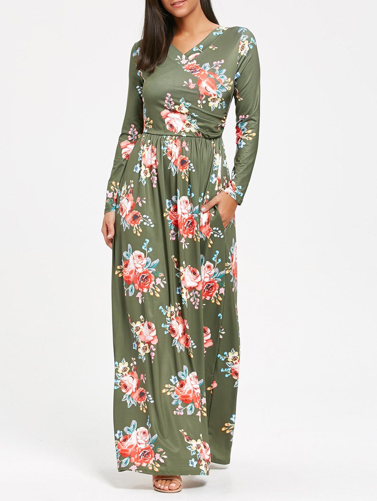 Empire Waist Dresses - Cheap Price Online germany Round Neck Printed Long Sleeve Casual Dresses hold you