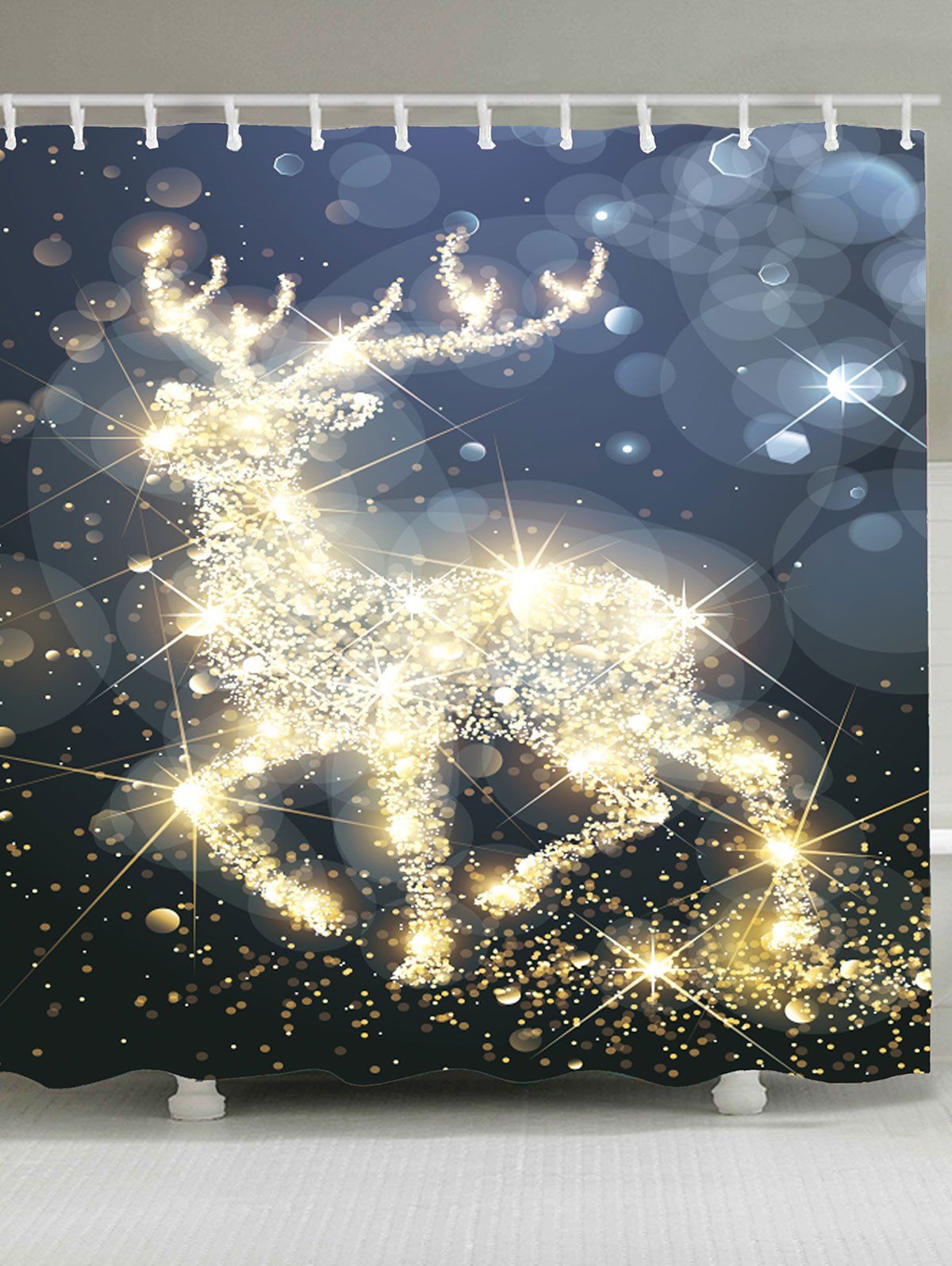 

Gloden Lighting Elk Pattern Waterproof Shower Curtain, Golden