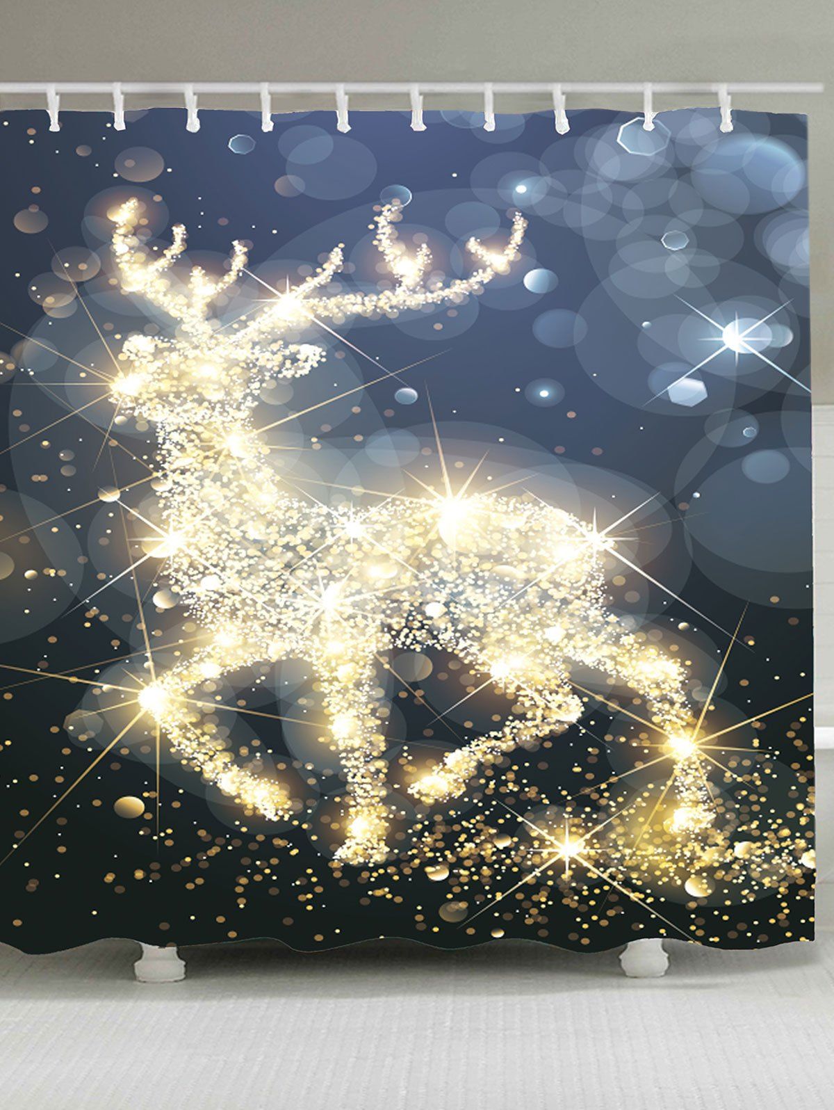 

Gloden Lighting Elk Pattern Waterproof Shower Curtain, Golden