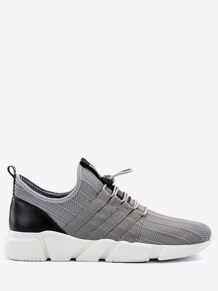 

Casual Breathable Sneakers with Cord-lock Closure, Gray