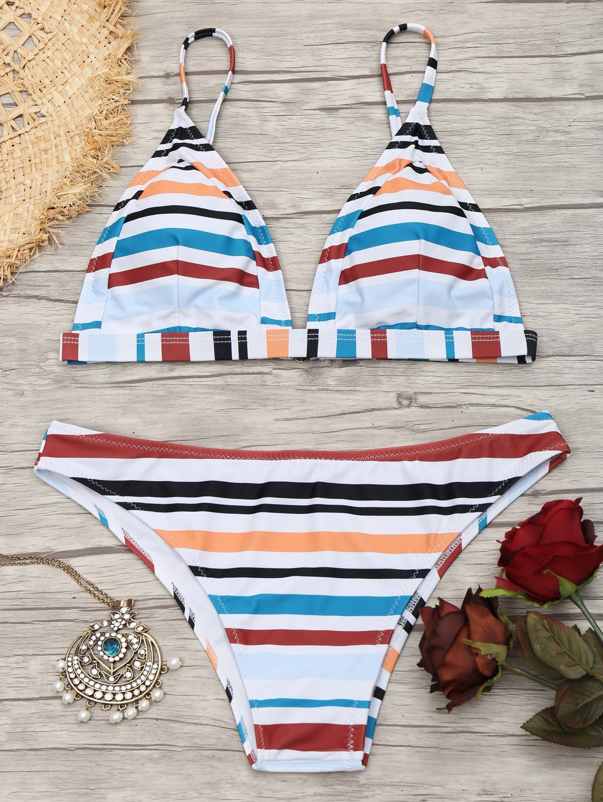 

Cami Striped Bathing Suit, Stripe