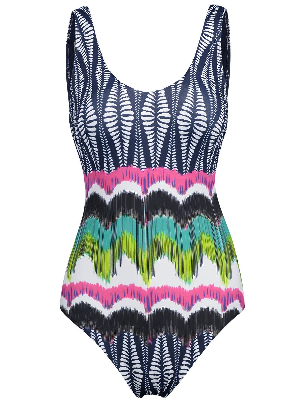 

Backless Plunge Neck One Piece Printed Swimsuit, Floral