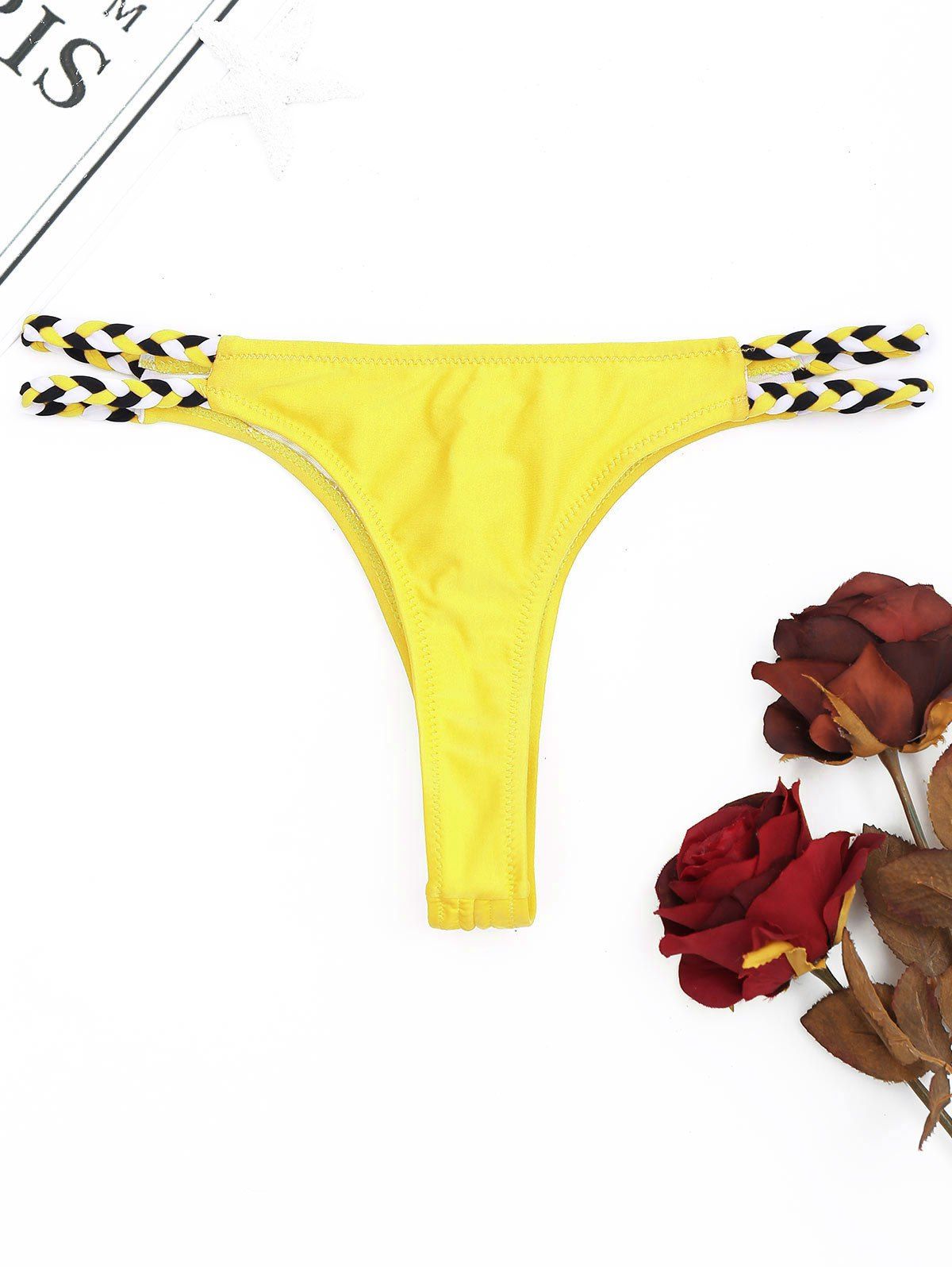 

Braided Drawstring Thongs, Yellow