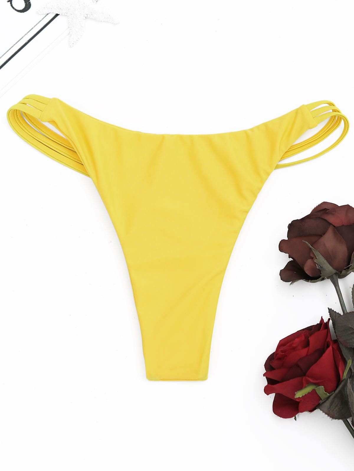 

Strappy High Cut Thongs, Yellow