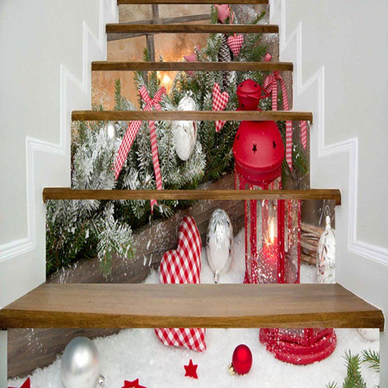 

Christmas Ball Candle Lantern Heart Plant Print Stair Stickers, Colormix