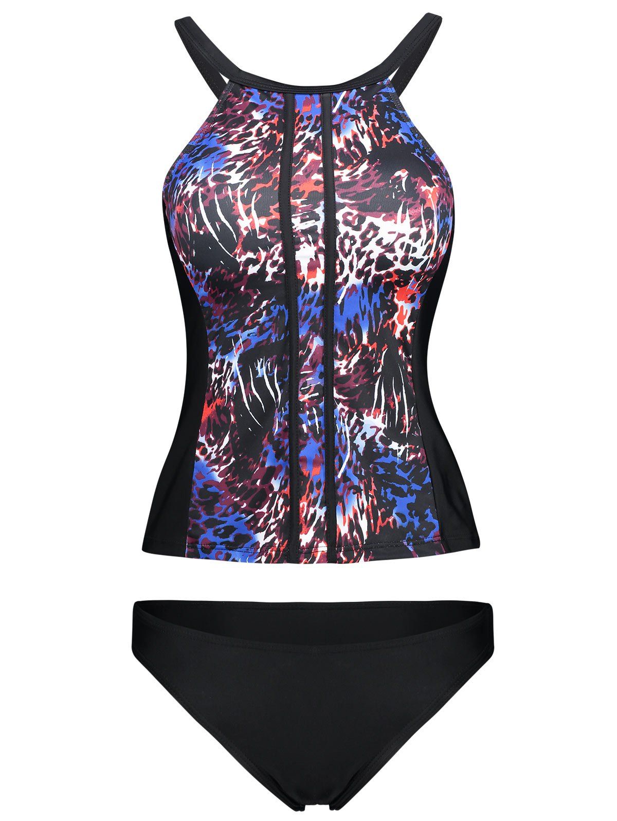 

Criss Cross Printed Tankini Swimsuit, Colormix