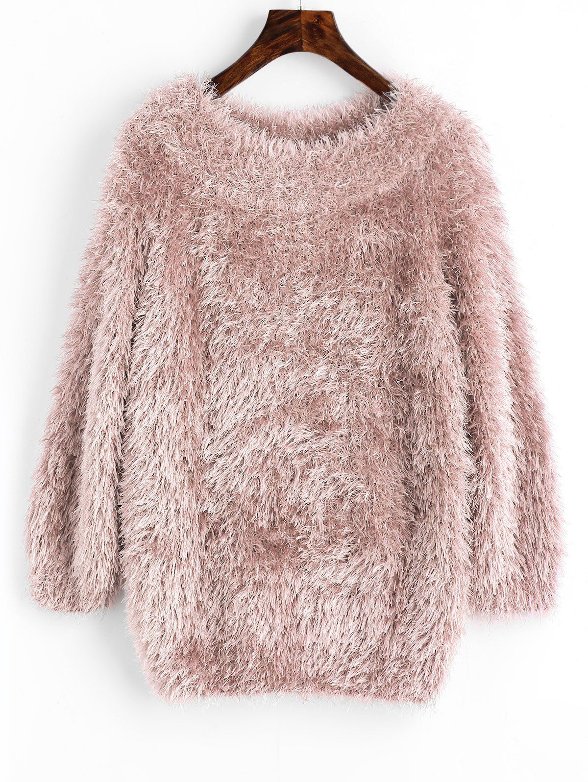 

Textured Raglan Sleeve Pullover Sweater, Pinkbeige