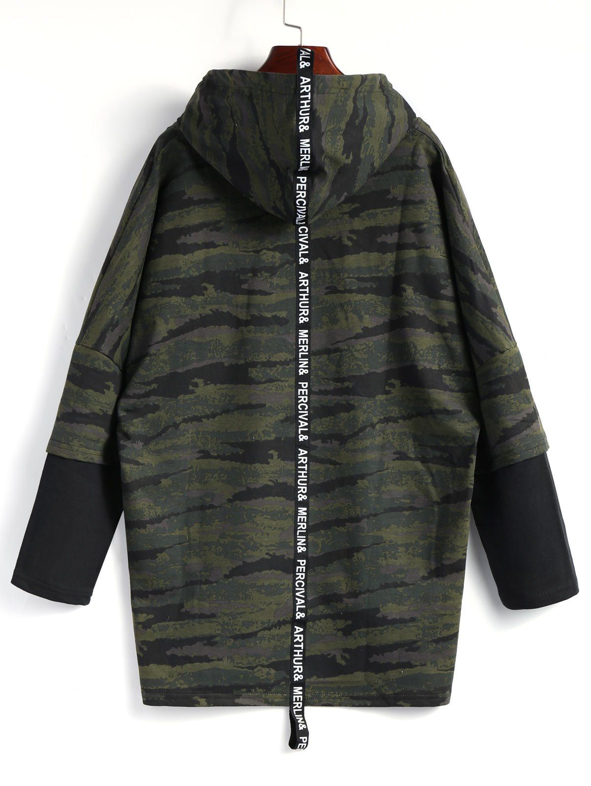 

High Low Hooded Camo Top, Camouflage