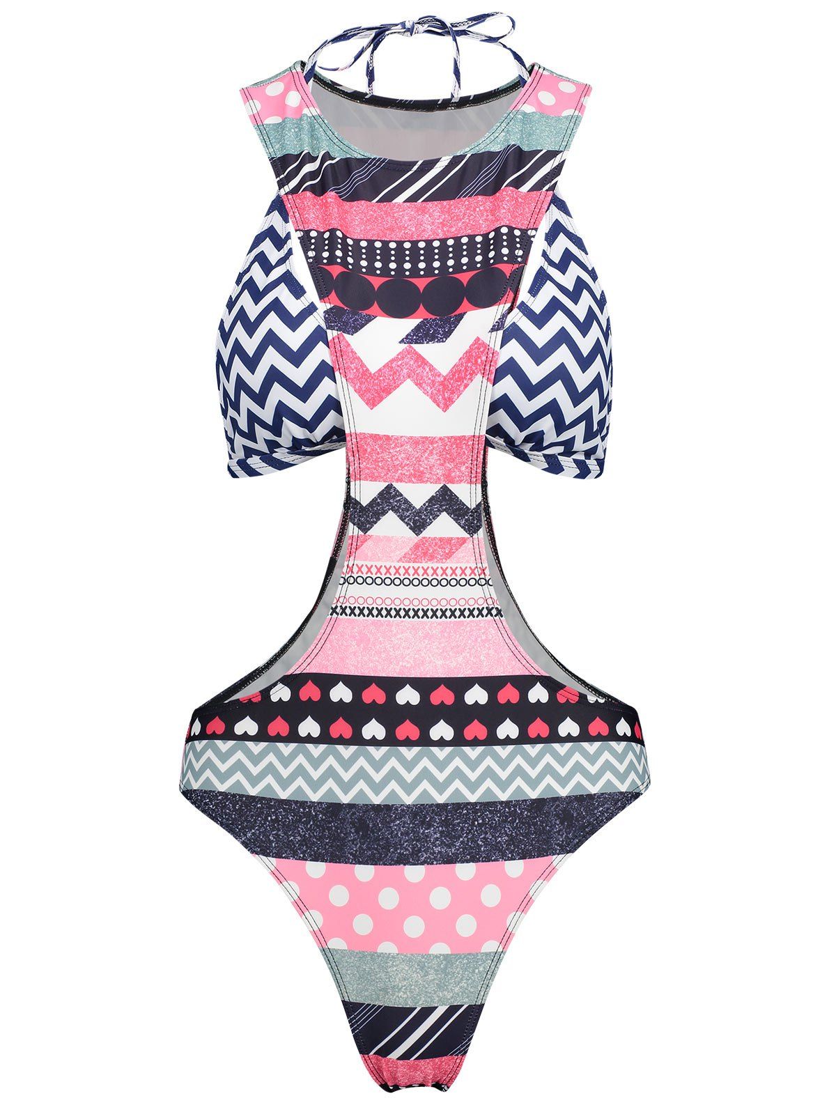 

Zigzag Bra with Printed One Piece Swimsuit, Floral