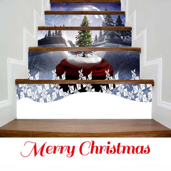 Boule de cristal avec des autocollants d'escalier décoratifs d'arbre de Noël - multicolore 100*18CM*6PCS
