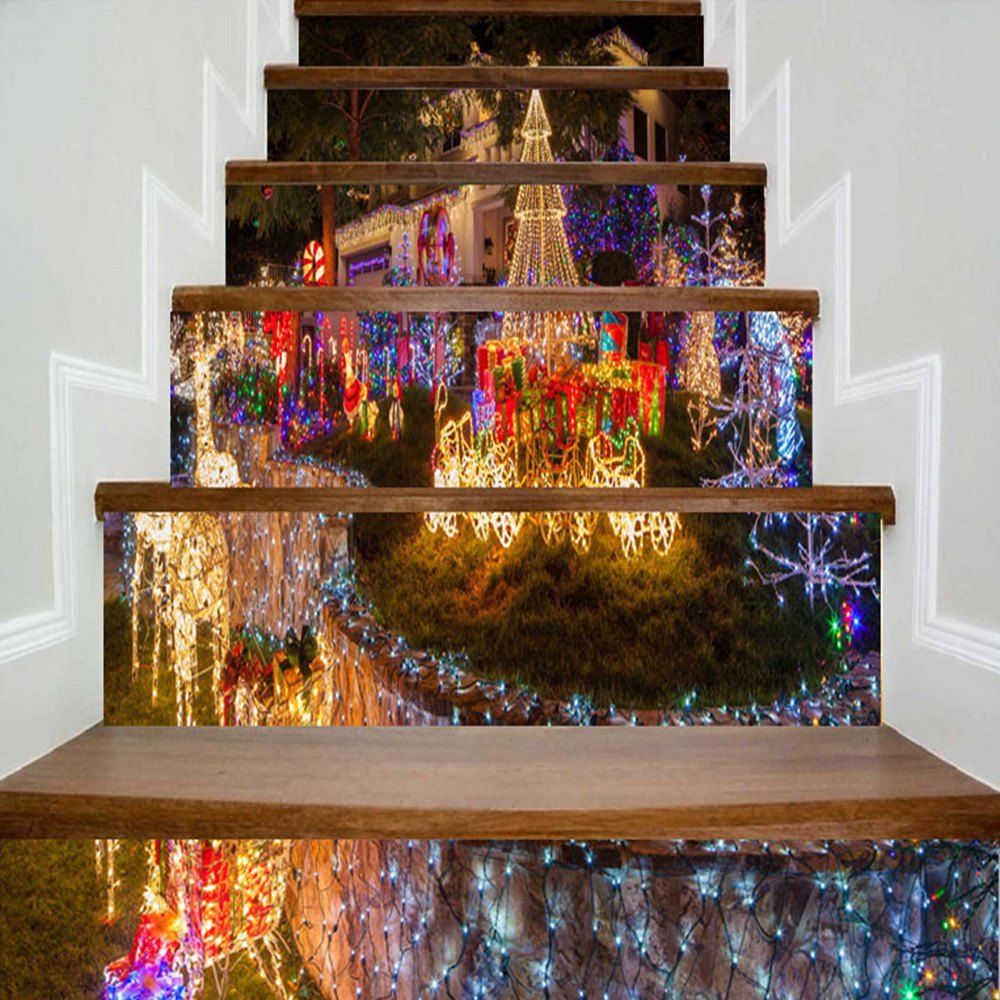 

Merry Christmas Theme Graphic Home Decor DIY Stair Stickers, Colormix