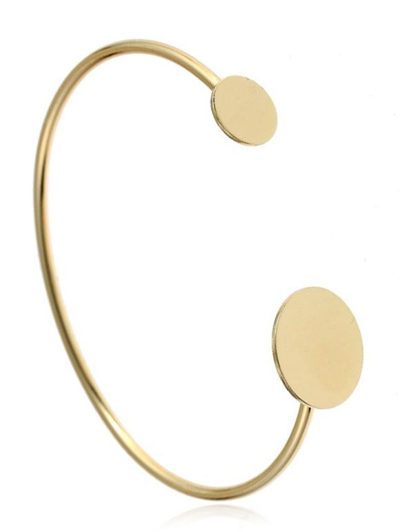 Bracelet Manchette Motif Rond Simple en Alliage - d'or 