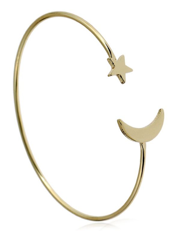 Bracelet de manchette en forme d'étoile de lune étoilée - d'or 