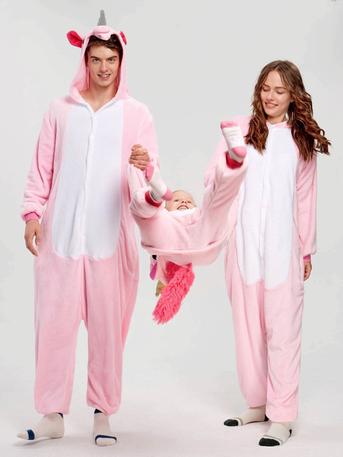 

Cute Unicorn Matching Family Christmas Onesie Pajamas, Pink