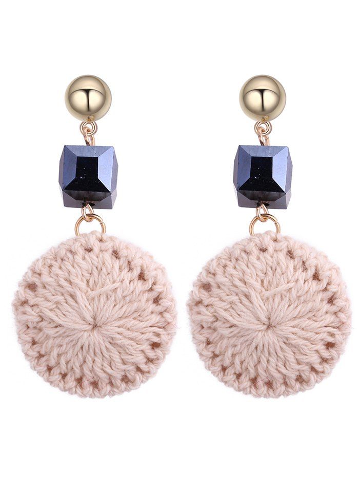

Metal Ball Crochet Round Flower Earrings, Off-white