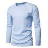 T-shirt Longues Manches avec Poches et Taille Elastique - Bleu clair XL