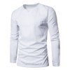 T-shirt Longues Manches avec Poches et Taille Elastique - Blanc 2XL