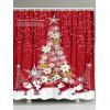 Rideau de douche imperméable imprimé fleur arbre de Noël - Rouge W59 INCH * L71 INCH