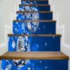 Noël Hanging Balls Snowflake impression autocollants d'escalier décoratifs - Bleu 100*18CM*6PCS