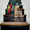 Autocollants d'escalier d'impression de lettre de boules de Noël - multicolore 100*18CM*6PCS