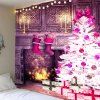 Tapisserie Murale Motif Cheminée et Sapin de Noël - Pourpre W59 INCH * L51 INCH