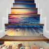 Décor de paysage de plage autocollants décoratifs d'escalier de bricolage - multicolore 100*18CM*6PCS