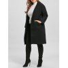 Manteau Long avec Boutons Grande-Taille - Noir XL