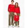 Ensemble pyjama de Noël à motif rayé et imprimé - Rouge DAD L