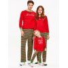 Ensemble pyjama de Noël à motif rayé et imprimé - Rouge DAD XL