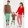 Ensemble de pyjama de Noël imprimé à rayures en famille - Rouge DAD S