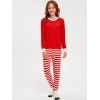Striped Printed Family Christmas Pajama Set - RED KID 120