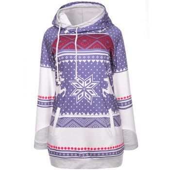 

Snowflake Elk Christmas Hoodie, Light purple