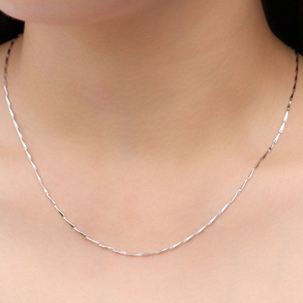 

Alloy Seed Chain Collarbone Necklace, Silver