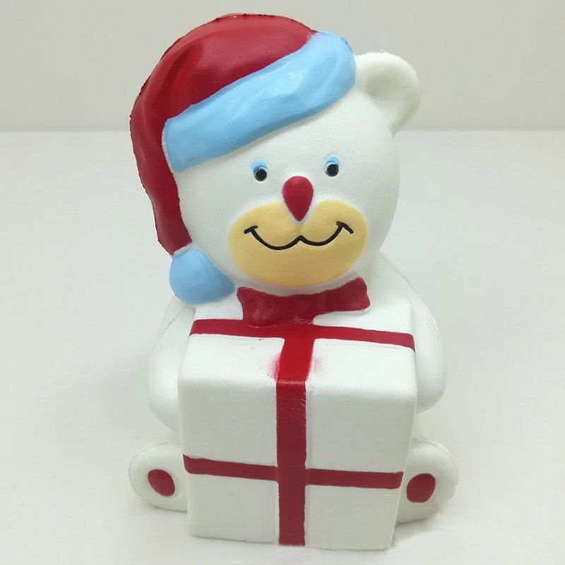 

Stress Relief Slow Rising Squishy Toy PU Simulation Christmas Bear, White