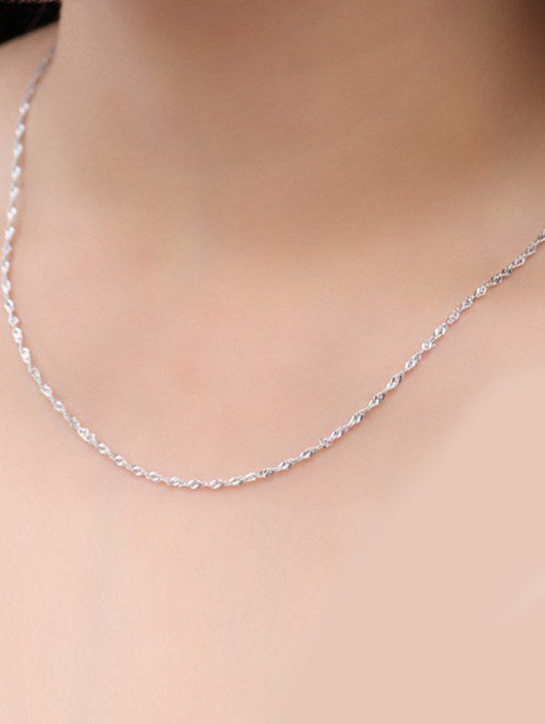 

Alloy Wave Chain Collarbone Necklace, Silver